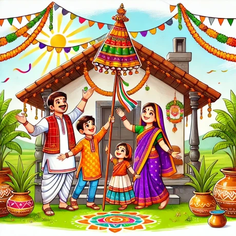 About Gudi Padwa Drawing With Family